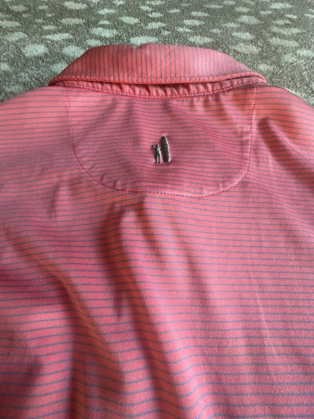 Johnnie O Polo Shirt Size L Pink Striped PGA Gameday Cup Golf Golfer Casual
